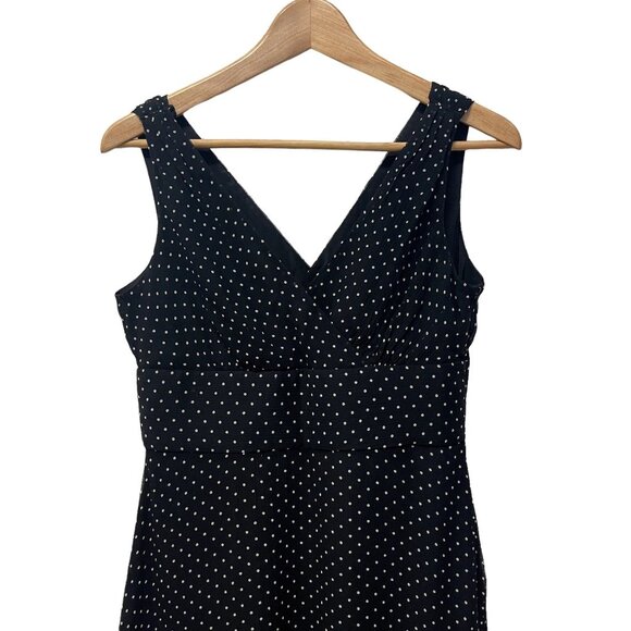 J. Crew Sophia Black Chiffon Polkadot Silk Dress Size 10 - Picture 3 of 6
